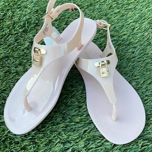 BABY SOFT PINK MICHAEL KORS JELLIES WITH GOLD LOCK